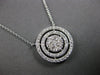 ESTATE .28CT DIAMOND 14KT WHITE GOLD 3D ROUND CLUSTER DOUBLE HALO FUN NECKLACE