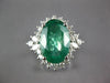 EXTRA LARGE 6.73CT DIAMOND & AAA EMERALD 14KT WHITE GOLD ENGAGEMENT RING #27282