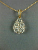 ESTATE LARGE .97CT DIAMOND 18KT ROSE GOLD 3D CLUSTER TEAR DROP FLOATING PENDANT
