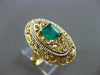 ANTIQUE LARGE .70CT AAA EMERALD 14K TWO TONE GOLD FILIGREE SOLITAIRE RING #20251