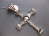EXTRA LARGE .60CT CZ 14KT WHITE GOLD CROSS FLEXIBLE CROSS BAMBOO DESIGN PENDANT