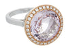 ESTATE 10.52CT DIAMOND & AAA AMETHYST 18KT WHITE & ROSE GOLD ROUND HALO FUN RING
