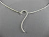 ESTATE LONG .96CT DIAMOND 14KT WHITE GOLD 3D WAVE SEMI ETERNITY LARIAT NECKLACE