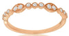 ESTATE .15CT DIAMOND 14KT ROSE GOLD 3D FILIGREE MARQUISE SHAPE ANNIVERSARY RING