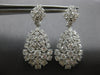 ESTATE LARGE 5.51CT DIAMOND 18KT WHITE GOLD CLUSTER TEAR DROP HANGING EARRINGS