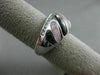 ESTATE WIDE .31CT DIAMOND 14KT WHITE GOLD AAA MOTHER OF PEARL 3D COCKTAIL RING