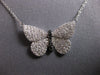 ESTATE LARGE .52CT WHITE & BLACK DIAMOND 14KT WHITE GOLD BUTTERFLY LOVE NECKLACE
