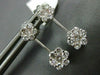 ESTATE 1.06CT DIAMOND 14KT WHITE GOLD 3D DOUBLE FLOWER HANGING EARRINGS #155