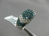 ESTATE 2.75CT WHITE & BLUE DIAMOND 14KT WHITE GOLD 3D MULTI ROW ANNIVERSARY RING