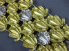 ESTATE EXTRA LARGE & LONG 1.25CT DIAMOND 18KT 2 TONE GOLD 3D MULTI LEAF BRACELET