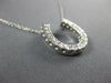 ESTATE LARGE .36CT DIAMOND 14KT WHITE GOLD HORSE SHOE LUCKY FUN PENDANT #26968