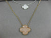ESTATE LARGE 1.59CT WHITE & PINK DIAMOND 18KT WHITE & ROSE GOLD FLOWER NECKLACE