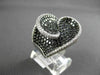 ESTATE LARGE 6.84CT WHITE & BLACK DIAMOND 18KT WHITE GOLD 3D INFINITY HEART RING