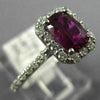 1.83CT DIAMOND & AAA RUBY 14KT WHITE GOLD 3D OVAL OCTAGON HALO ENGAGEMENT RING