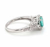1.33CT DIAMOND & AAA EMERALD 18KT WHITE GOLD ROUND HALO FILIGREE ENGAGEMENT RING