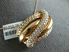 EXTRA LARGE 1.99CT DIAMOND 18KT ROSE GOLD 3D MULTI ROW CRISS CROSS SWIRL PENDANT