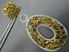 MASSIVE 23.49CT WHITE & MULTI COLOR DIAMOND 18K 2TONE GOLD OVAL HANGING EARRINGS