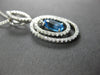 LARGE 1.98CT DIAMOND & AAA BLUE TOPAZ 14K WHITE GOLD OVAL ROUND MARQUISE PENDANT
