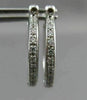 ESTATE .54CT DIAMOND 14KT WHITE GOLD DOUBLE SIDED HOOP HUGGIE EARRINGS #17697