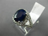 ESTATE 3.33CT DIAMOND & AAA SAPPHIRE 14KT GOLD 3D OVAL FILIGREE ENGAGEMENT RING