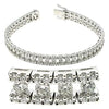 WIDE 7.07CT DIAMOND 14KT WHITE GOLD 3D ROUND 2 ROW ETOILE LOVE TENNIS BRACELET