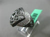 ESTATE LARGE .29CT DIAMOND 18KT WHITE & BLACK GOLD OPEN FILIGREE MATTE FUN RING