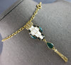 ESTATE LARGE & LONG .40CT DIAMOND & MULTI COLOR ENAMEL 14KT YELLOW GOLD NECKLACE