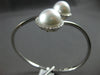 LARGE .51CT DIAMOND & AAA SOUTH SEA PEARL 18KT WHITE GOLD FLOWER BANGLE BRACELET
