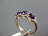 ESTATE 1.48CT DIAMOND & AAA AMETHYST 14K ROSE GOLD CUSHION HALO 3 STONE FUN RING