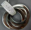 ESTATE LARGE .73CT DIAMOND 18KT WHITE GOLD CIRCLE OF LIFE TRINITY LOVE PENDANT