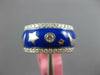 WIDE 1.3CT DIAMOND & BLUE ENAMEL 18K WHITE GOLD STAR & MOON ETERNITY ETOILE RING