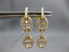 ESTATE .68CT DIAMOND 18KT YELLOW GOLD 3D DOUBLE LOVE KNOT FUN HANGING EARRINGS