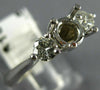 ANTIQUE .54CT DIAMOND 14KT WHITE GOLD 3 STONE SEMI MOUNT ENGAGEMENT RING #22415