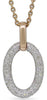 ESTATE .25CT DIAMOND 14KT ROSE GOLD CLASSIC PAVE OPEN OVAL FUN FLOATING PENDANT