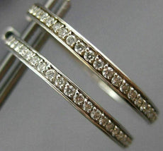 ESTATE .50CT ROUND CUT DIAMOND 14KT WHITE GOLD 3D CLASSIC HOOP EARRINGS #1439