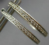 ESTATE .50CT ROUND CUT DIAMOND 14KT WHITE GOLD 3D CLASSIC HOOP EARRINGS #1439