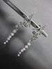 ESTATE 1.55CT DIAMOND 18KT WHITE GOLD 3D CHANDELIER HALF MOON HANGING EARRINGS