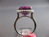 EXTRA LARGE 11.15CT DIAMOND & AAA RHODOLITE 18KT WHITE GOLD OVAL ENGAGEMENT RING