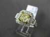 ESTATE 2.47CT FANCY YELLOW DIAMOND 18K TWO TONE GOLD 3D FILIGREE ENGAGEMENT RING