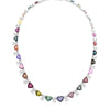 LARGE 74.15CT DIAMOND & AAA MULTI COLOR SAPPHIRE 18KT WHITE GOLD TENNIS NECKLACE