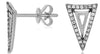 .15CT DIAMOND 14KT WHITE GOLD 3D ROUND DOUBLE TRIANGULAR TRILLION STUD EARRINGS