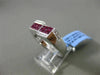 ESTATE WIDE 1.54CT DIAMOND AAA RUBY 18KT WHITE GOLD SQUARE RECTANGULAR MENS RING