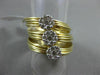 ESTATE LARGE .54CT DIAMOND 18K 2 TONE GOLD 3 FLOWER MULTI BAND FLEXIBLE FUN RING