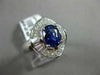 ESTATE WIDE 2.82CT DIAMOND & KASHMIR SAPPHIRE 18KT WHITE GOLD 3D ENGAGEMENT RING