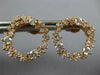 ESTATE 1.39CT DIAMOND 18KT ROSE GOLD 3D CLUSTER OPEN CIRCULAR FUN STUD EARRINGS