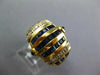 LARGE 3.62CT DIAMOND & AAA SAPPHIRE 18K YELLOW GOLD 3D ROUND & SQUARE CROWN RING