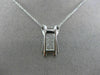 ESTATE .35CT DIAMOND 14K WHITE GOLD 3D RECTANGULAR FLOATING PENDANT CHAIN #25452