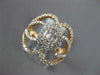 WIDE .97CT DIAMOND 14KT ROSE GOLD 3D ROUND & BAGUETTE INVISIBLE OVAL FLOWER RING