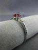 ESTATE .46CT DIAMOND & AAA RUBY 18KT WHITE GOLD OVAL FRIENDSHIP ENGAGEMENT RING