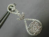 ESTATE LARGE 1.63CT DIAMOND 18KT WHITE GOLD 3D TEAR DROP LEAF HANGING EARRINGS